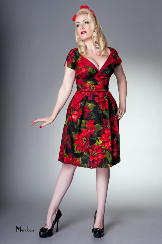 Classic vintage occasional dress with pockets and pleated skirt ...